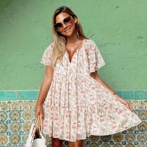 Vici dolls pink floral babydoll dress